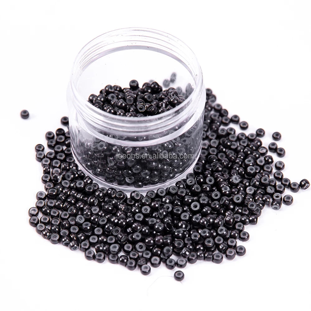 Leeons 2.0mm Nano Mini Micro Ring Beads Silicone Copper Links Microring 6 Colors for Hair Extensions