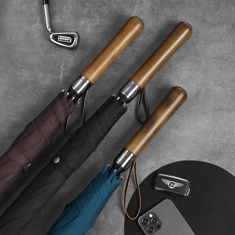 Straight Umbrella Rain Big Golf Umbrella Long Umbrella Non-slip Wooden Handle Customized Vintage Carton Box Caterers & Canteens