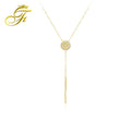 2023 Hot Sale Custom 18K Gold Jewelry Necklaces Fashionable Link Chain with Zircon Main Stone Real Gold Accessories