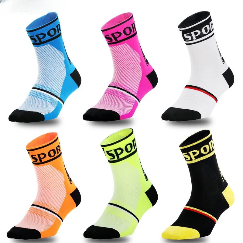 Fashion Custom Professional Hiking Cycling Socks Unisex Running Basketball Sports Crew Soft Outdoor Breathable Quick Dry Socks