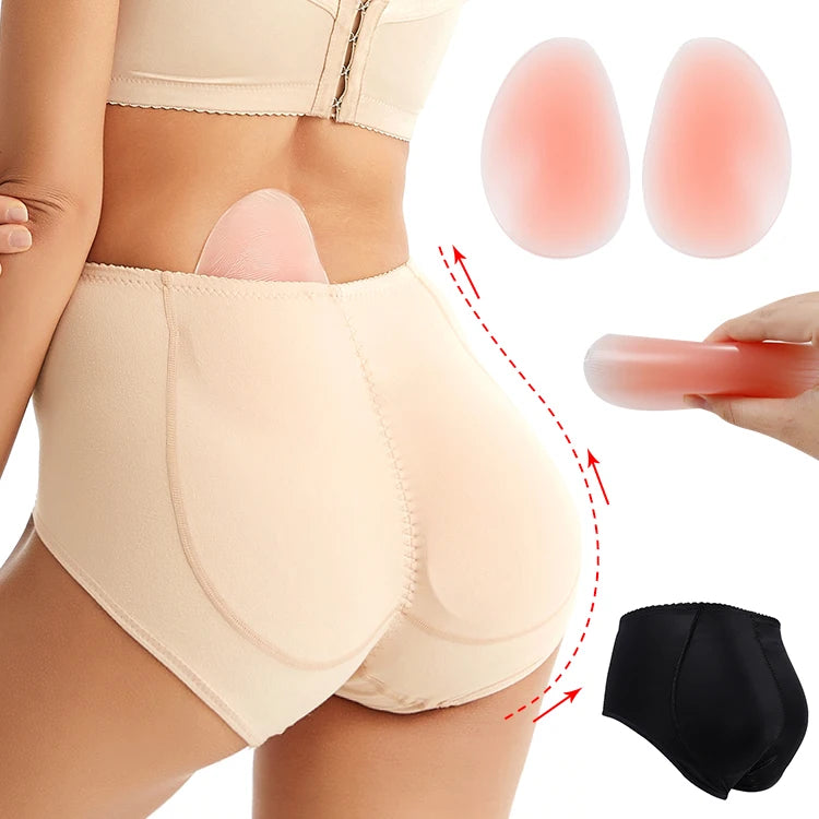Breathable Brazilian Butt Artificial Buttocks Push up Padded Panties with Hip Pads Medium Control Everyday Use Nylon Spandex
