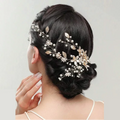 Fashion Jewelry Bridal Wedding Updo Hairband Handmade Metal Flower Headpieces Rhinestone Hair Vine MegaBDM