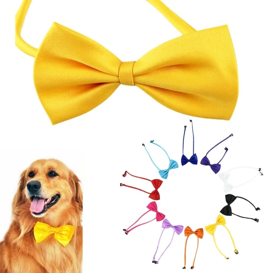Factory Price Dog Bow Neck Collar Adjustable Length Multicolor Dog Pet Grooming Supplies Puppy Bows Pet Headdress Cat Tie