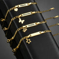 Stainless Steel Curved Brand Bracelet DIY Personalized Smooth Long Strip Blank Laser Lettered Name Bracelet