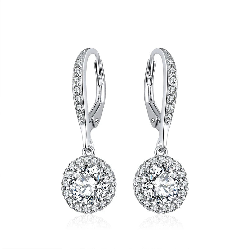 RINNTIN SE243 Joyas De Plata Trendy Jewelry Fashion Earrings Zirconia Women Jewelry 925 Sterling Silver Wedding Earrings
