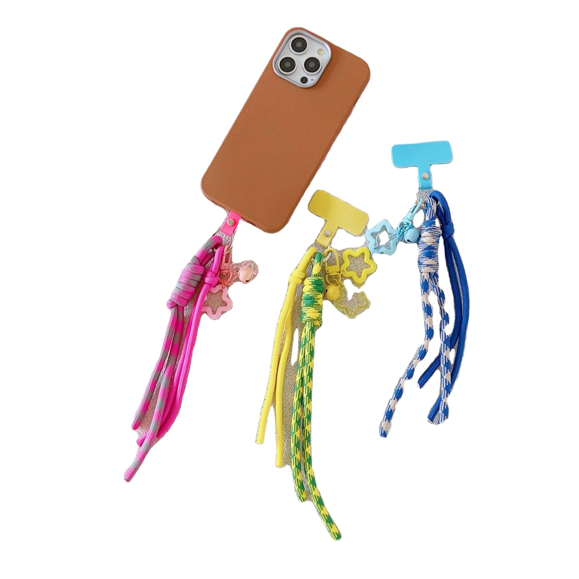 Multicolor Pentagram Personality Pendant Phone Lanyard Trendy New Small Woven Belt for Parties