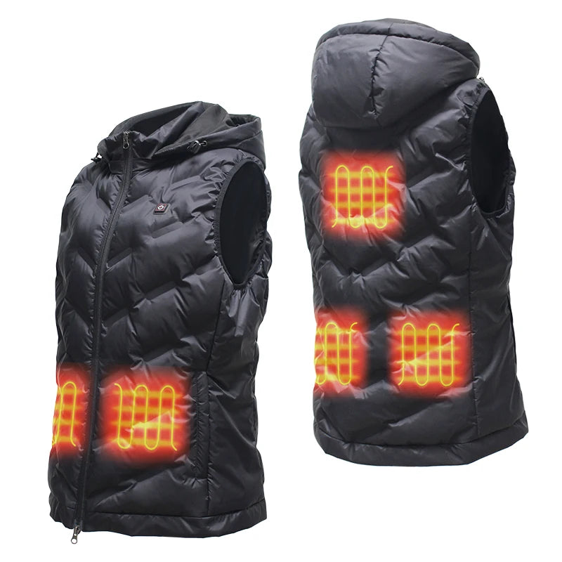 Women's Heated Vest Puffer Lightweight Vest With Battery Pack Winter Men Ladies Self Heated Vest
