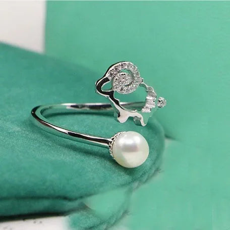 Wholesale Simple Design Jewelry Silver Open Adjustable Sheep Rings for Women