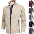 Custom Cool Style Casual Wool Men's Stand Collar Fashionable Cardigan Coat Plus Size Knitted Fleece Jacket