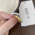 925 Sterling Silver Irregular Ring Gold Plated Trendy Gold Plated Rings for Daily
