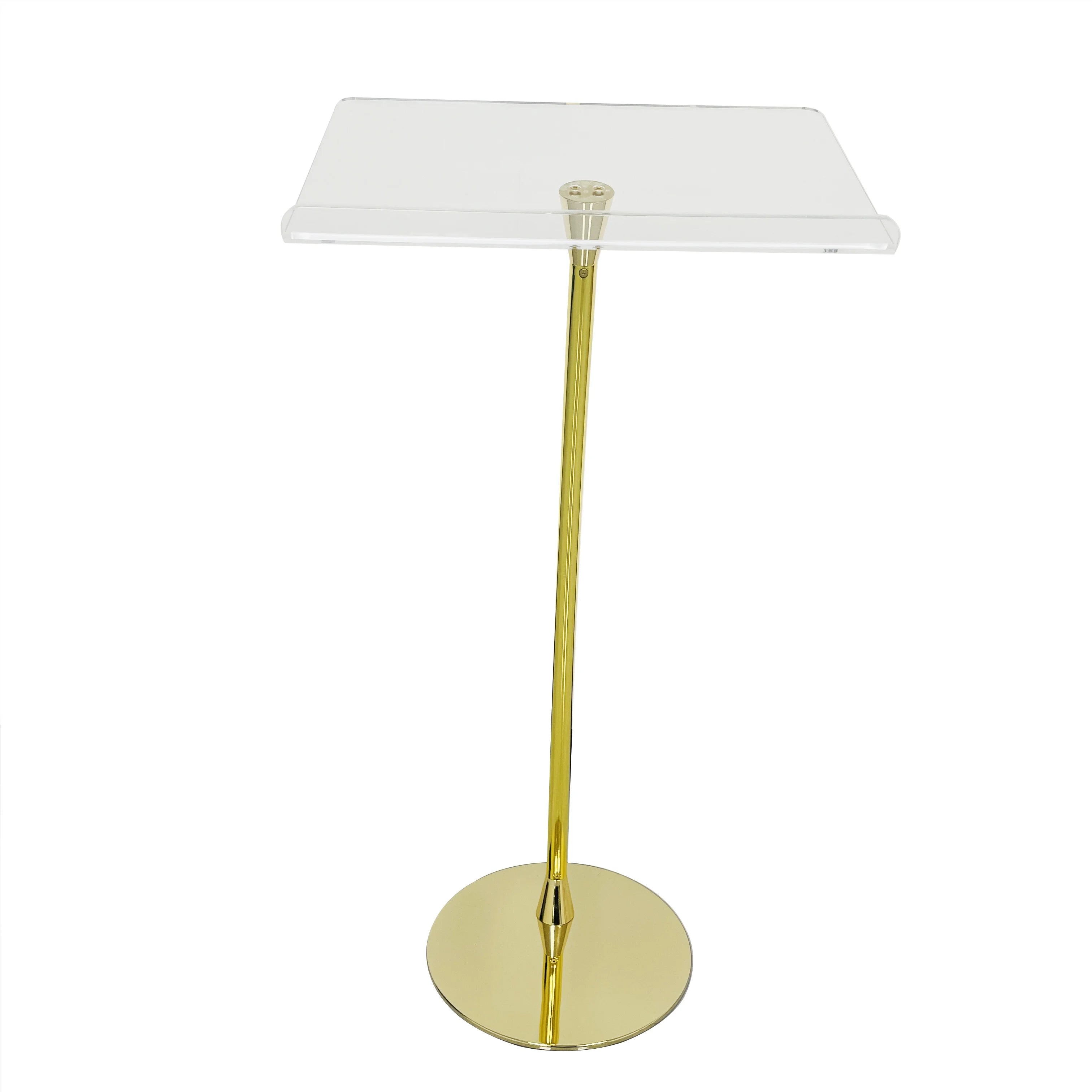 Gold Pulpit Podium Acrylic Church  Acrylic Podium Stand Lectern for Restaurants Wedding Office and Classroom Acrylic Lectern