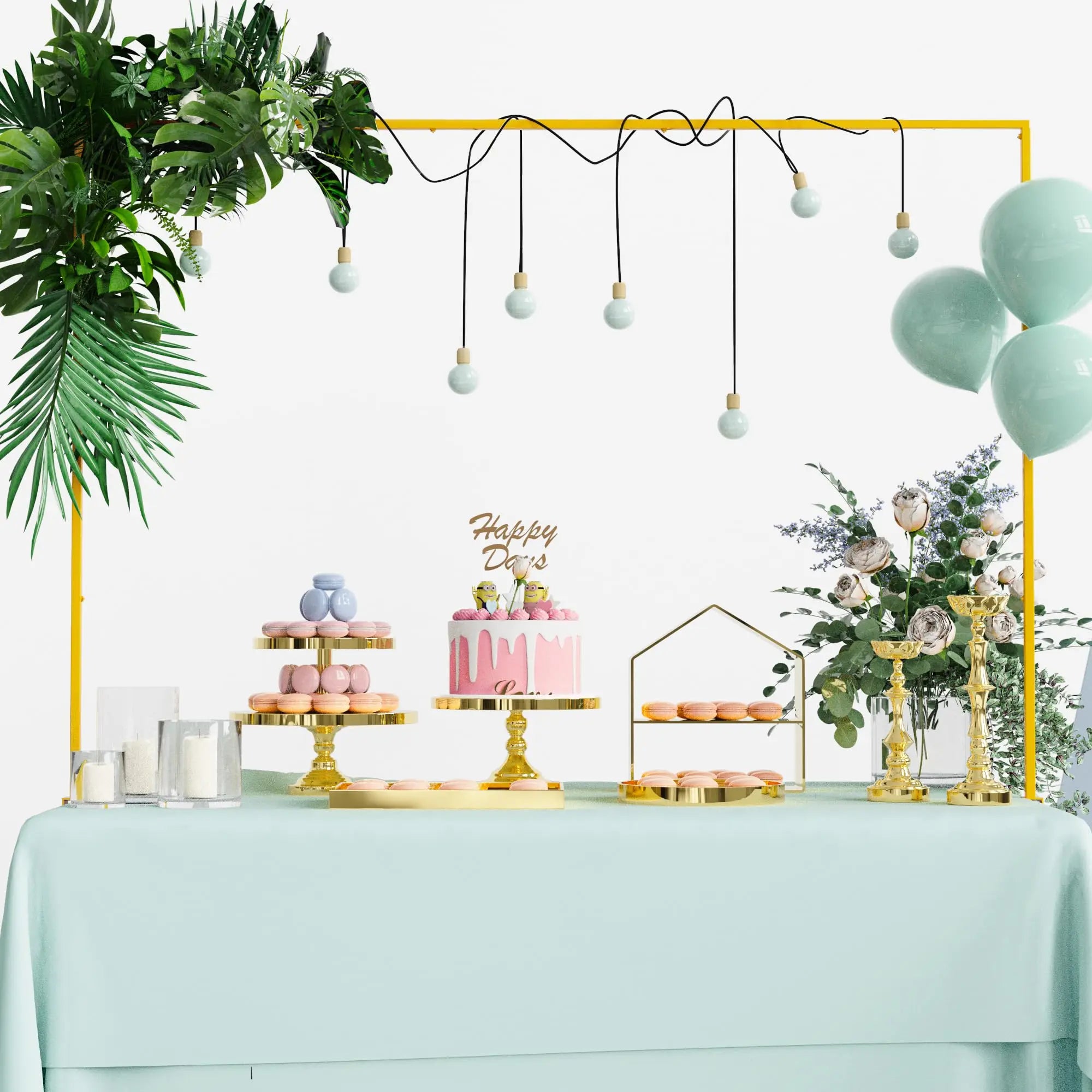 Customized Table Rod Stand Length Adjustable Metal Table Arch Rod Stand for Party Wedding Anniversary Christmas Decoration