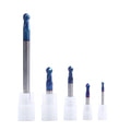 HRC65 2 Flute Ball Nose End Mill Nano Blue Coated Solid Carbide Radius End Milling Cutter for Hard Steel Machining