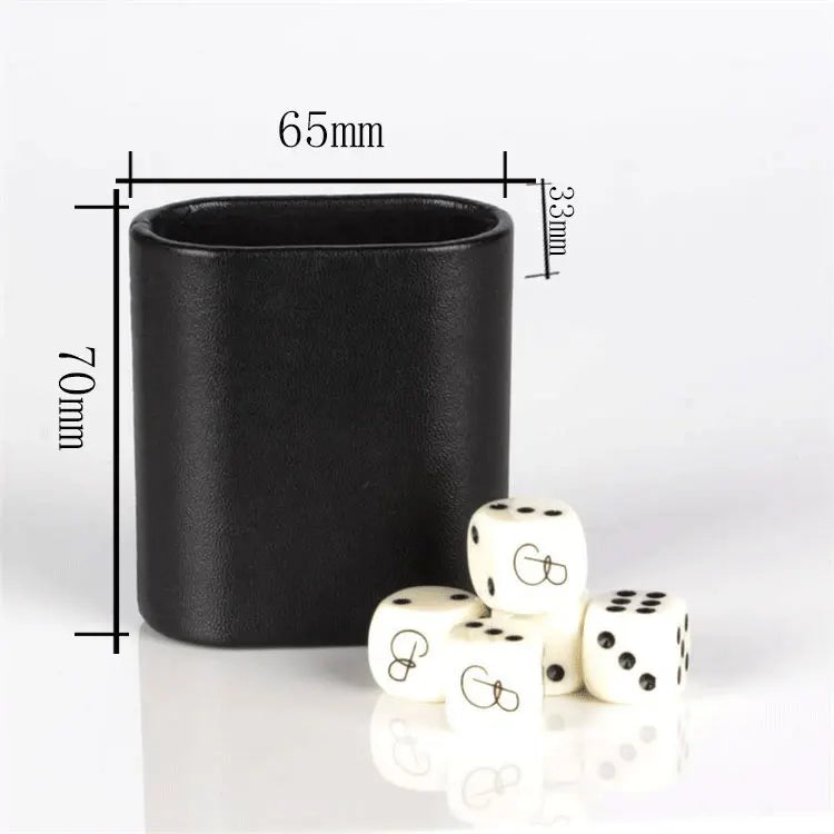 Magic Vosom Black Mini Oval Backgammon Dice Cup with Custom Logo Premium PU Leather Games Entertainment