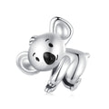 925 Sterling Silver Koala Hug Charm with Zircon Cute Animal Bead for Bracelet DIY Jewelry Making Gift for Women SCC2449