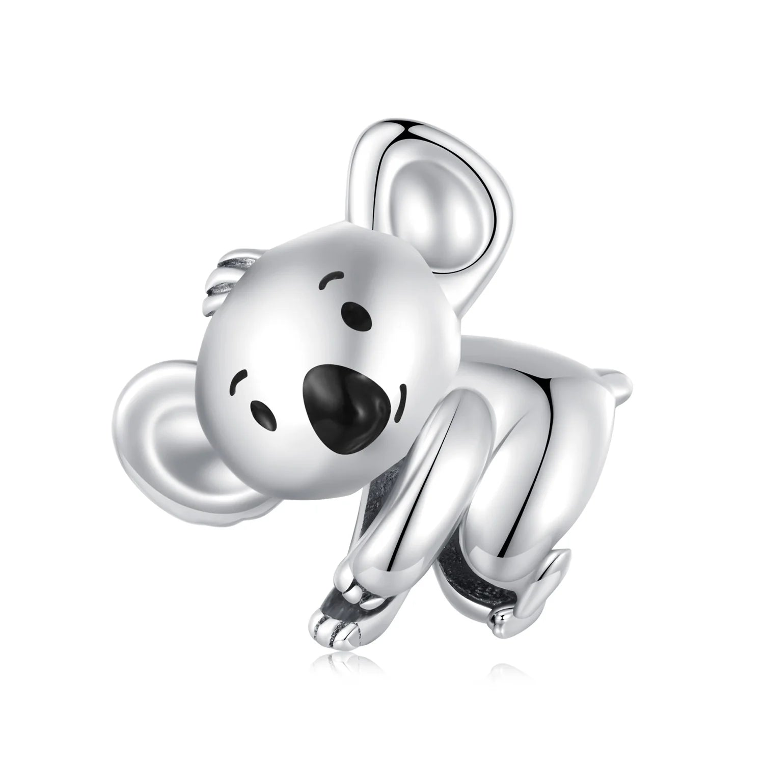 925 Sterling Silver Koala Hug Charm with Zircon Cute Animal Bead for Bracelet DIY Jewelry Making Gift for Women SCC2449