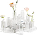 Wholesale Modern Crystal Clear Glass Vase with Vertical Stripe Flower Transparent Ins Art Deco Design Home Wedding Decoration