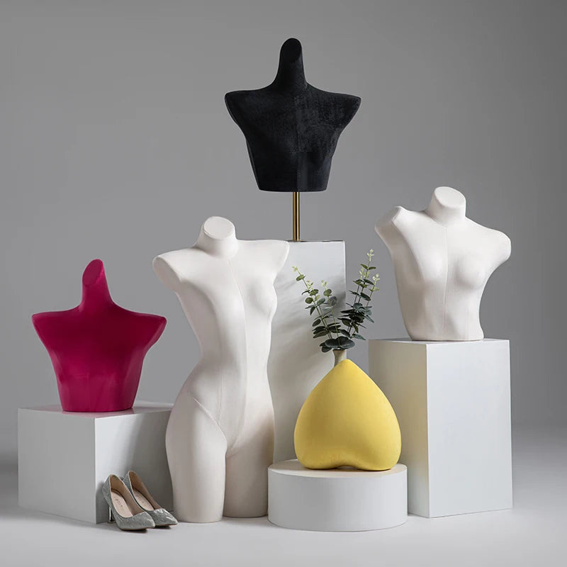 Colorful Velvet Torso Mannequin Lingerie Femme