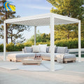 Outdoor Waterproof Aluminum Louvred Pergola Home Garden Automatic Front Door LED Powder Coated Terrace Balcony Rodent Proof