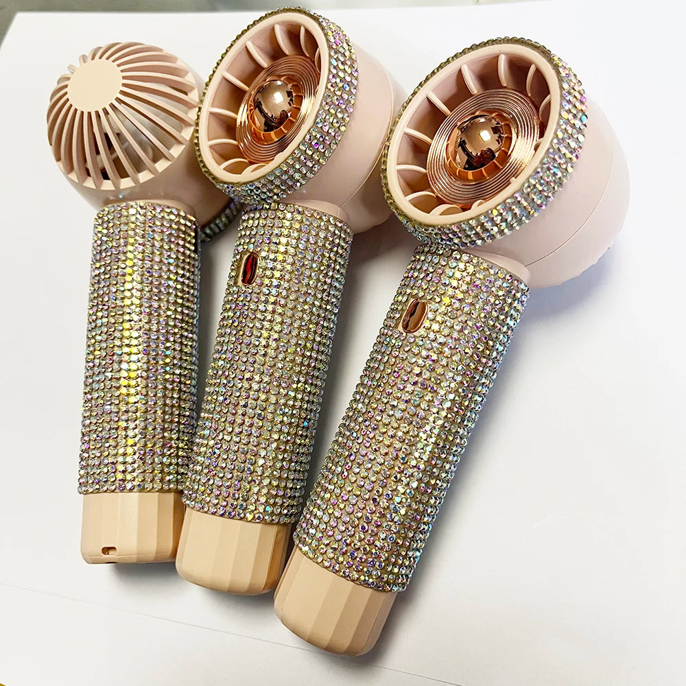 Diamond USB Mini Fan air Conditioning Blower Eyelash Extensions Portable Mini air Conditioning Blower Handheld Eyelash Fan Dryer