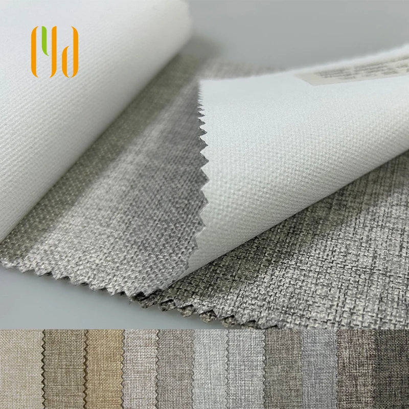 Modern Hotel Luxury Linen-Look Coated Blackout Curtains - Thermal Insulated & Noise Reducing
