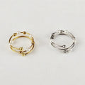 Simple Multi Layer Spin Spiral Decompression Rings Gold Plated Stainless Steel Pearl Bead Coil Anxiety Finger Rings