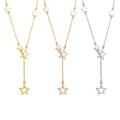 Latest Design Moon and Star Fairy Tales Fashion Dainty Adjustable Star Necklace Sterling Silver Necklace