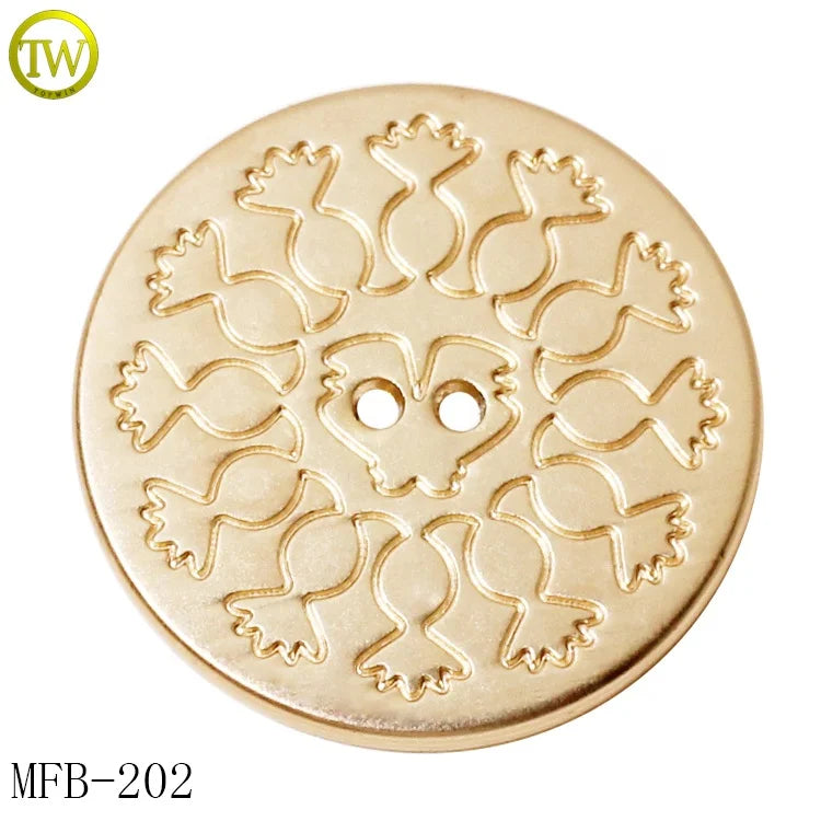 Round Shape Garment Metal logo Button Zinc Alloy Clothing Sewing Accessory Matte Gold Shank Buttons for Shirt