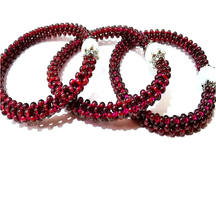Factory Direct Supply Garnet Bracelet Woven Bracelet Live Stall Scenic Spot Hot Selling Garnet Bracelet