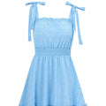 New Stylish A-Line Short Dress Soft Fabric Custom Print Smocking Tube Top STRAP DRESS