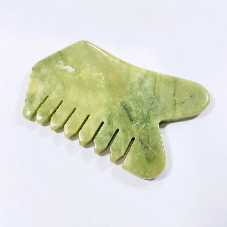 Huiying Natural Xiuyan Jade Stone Board Face Gua Sha Comb Gua Sha Board