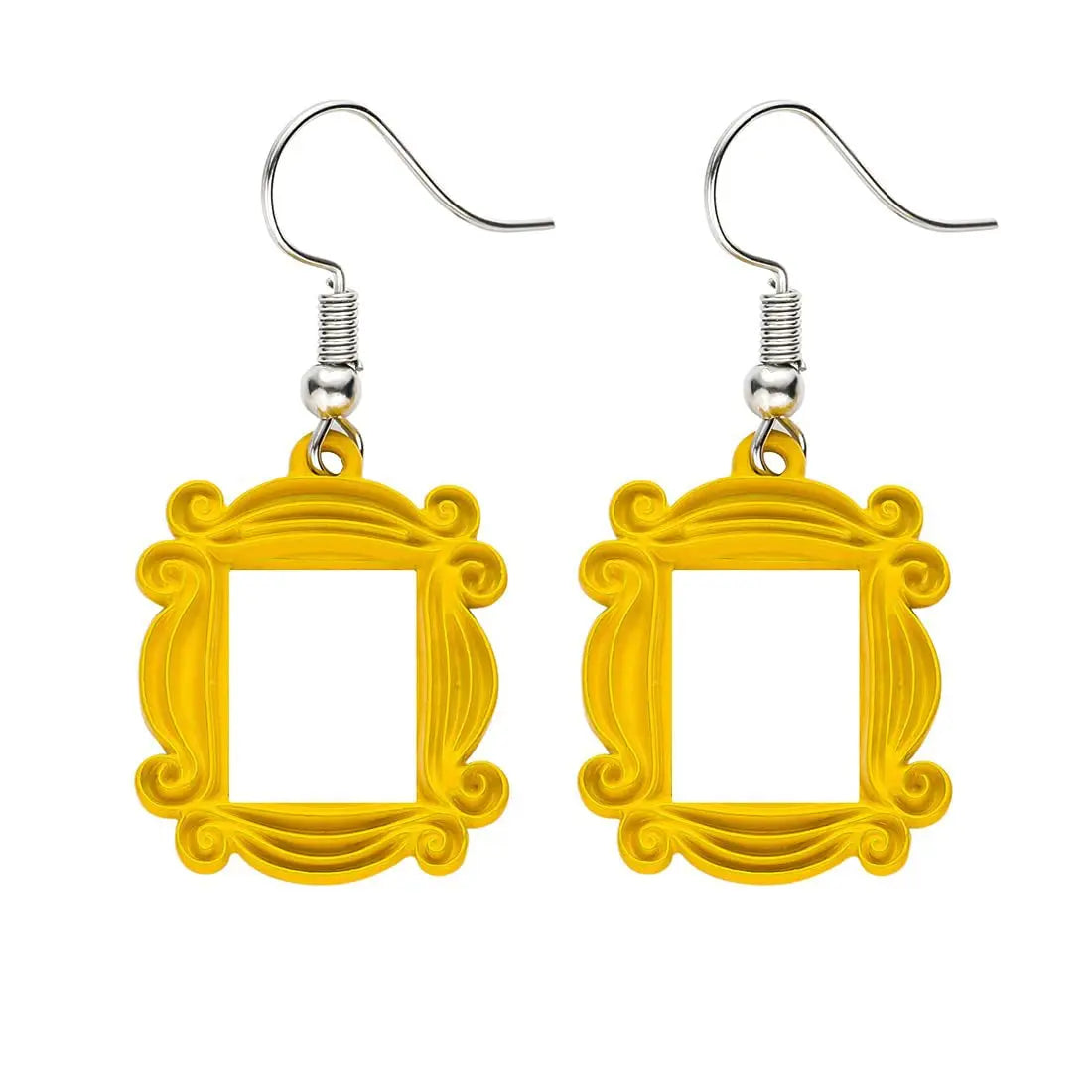 Friends TV Show Earrings Peephole Frame Yellow Earring Party Trendy Jewelry Best Friend Gift Earring Women Accessories