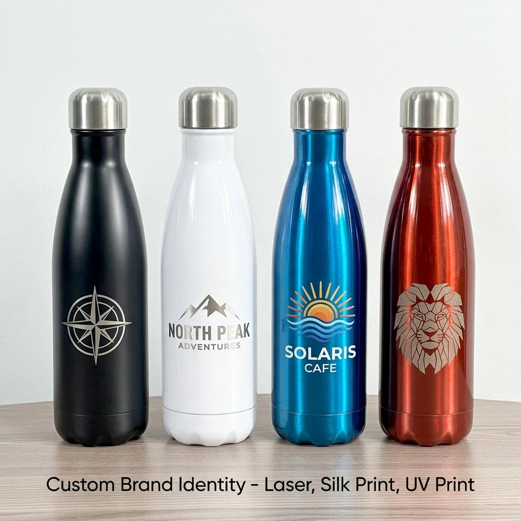 JETA 500ML Custom Logo Insulated Stainless Steel Cola Shape Vacuum Flask Leak Proof Water Bottle Gym Travel Camping Sports Metal MegaBDM
