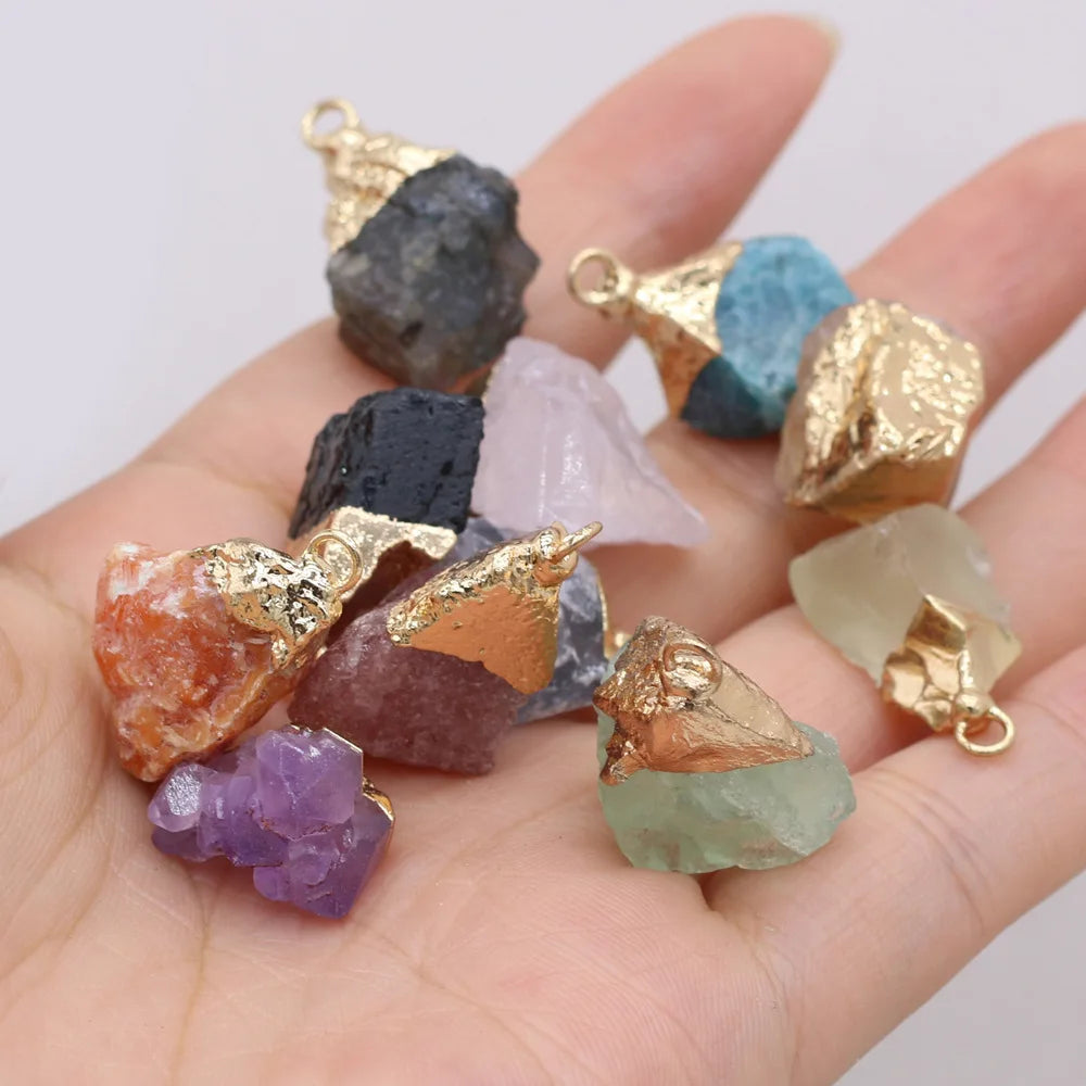 Natural Irregular Crystal Embryo Charms DIY Jewelry Accessories Stone Pendant for Earrings Necklace