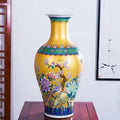 44.3X26CM Wholesale Traditional Antique Ceramic Vase Enamel Color Ornament Decorative Porcelain Tabletop Vase for Wedding Home