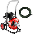 75' X 3/8" Plastic Manual New High Pressure Sewer Pipe Drain Cleaner Sewer Cleaning Machine
