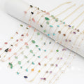 Wholesale Irregular Natural Stone Brass Necklace 14k Gold Plated Chain Handmade Gemstone Chain Jewelry
