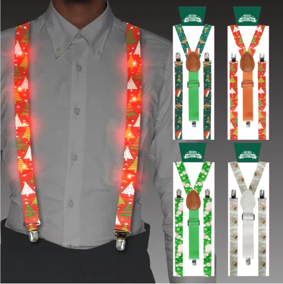 Led Flashing Blink Lights Suspender Men Led Christmas Party Suspender Boys Led Light up Suspenders