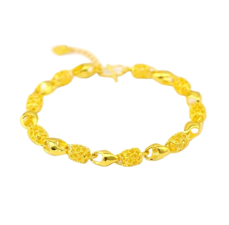 Dubai Women Brass Platedjewelry Bracelet Gold Plated Hand Jewelry Thai Style