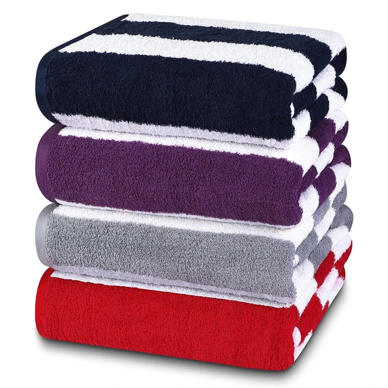 Good Water Absorption Quick Drying Good Quality Diverse Styles Personalized Design 100% Cotton Striped Pool Beach Towel