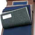 Autumn and Winter Brushed 100% Worsted Merino Wool Suiting Fabrics Design in Italian for Men's Suit RTS Sample Book
