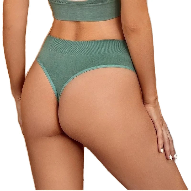 Embroidered Logo Women's Low-Rise Cotton Bikini Panties Breathable G-String Underwear with Solid Pattern Nonwoven Weaving Thongs