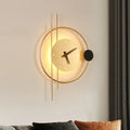 Luxury Clock Wall Lamp Living Room Background TV Aisle Wall  Sconce Nordic Silent Clock Bedroom Bedside Wall Light