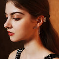Miallo Korean Ear Wrap Butterfly Bling Rhinestone Pendant Tassel Earrings Ear Cuff No Piercing Earring Hooks