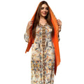 Arabian Robe Dubai Floral Print Kaftan Women Muslim  Fashion Abaya Long Skirts for Women Muslim Elegant Casual Dress