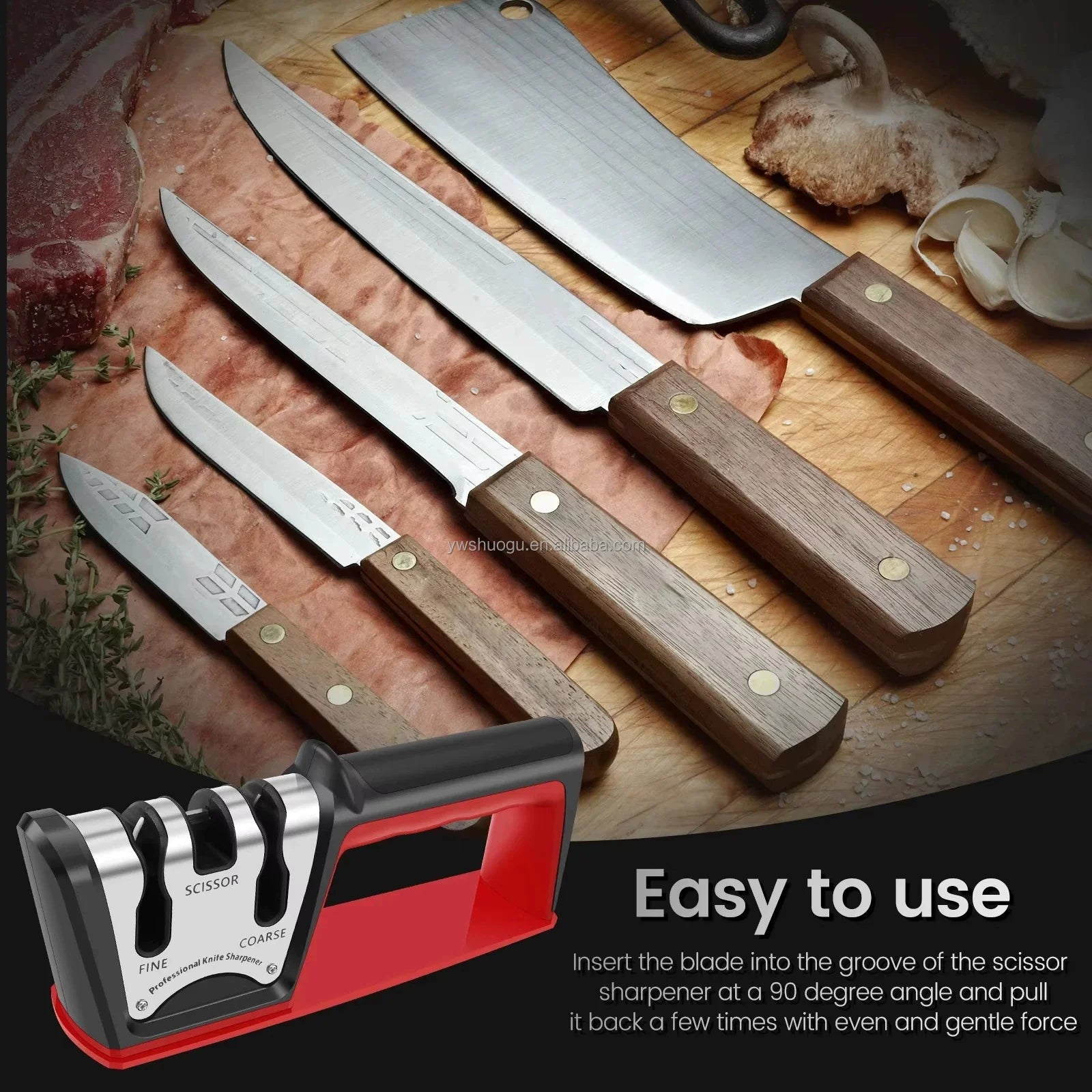 Wholesale Diamond Fixed Angle Knife Sharpener Three-in-One Fast Household Kitchen Tool Small Stone Sharpener