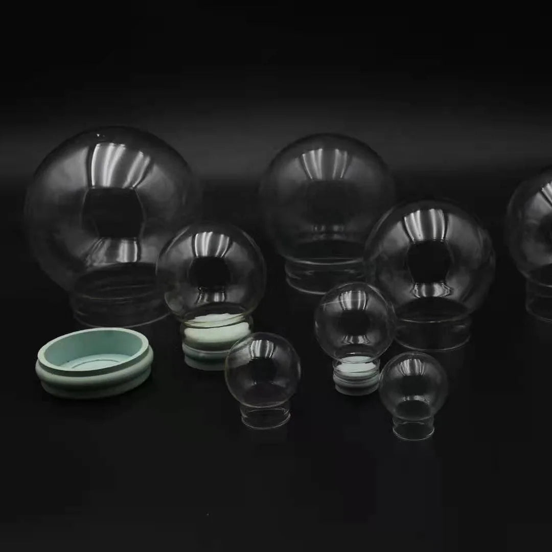Clear Xmas Decorative Glass Globe Snow Ball Ornaments 55mm Oval Shape Bulk Sizes for Craft Statue and Sculpture Patterns