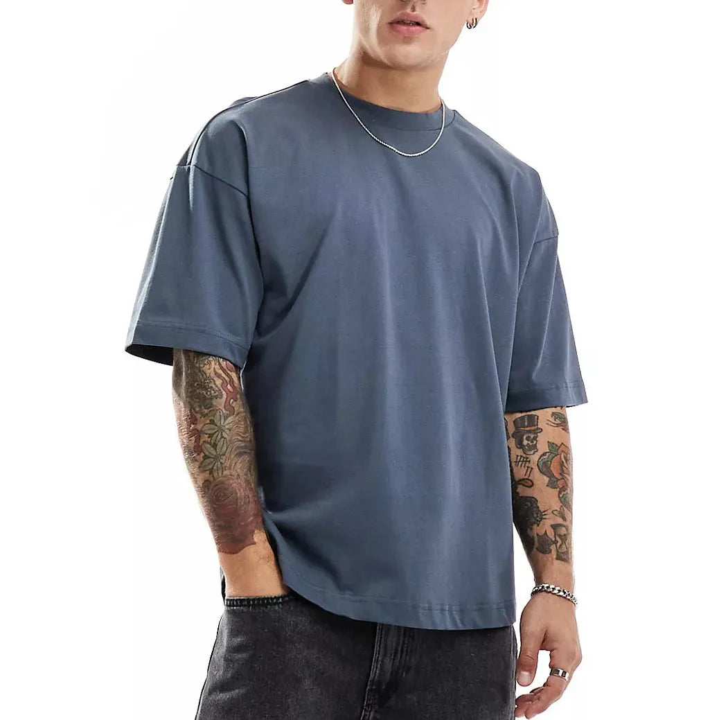 Blank Oversized Unisex Solid Color 100% Cotton T-Shirt Custom Logo Design Washed Mens T Shirt