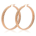 Wholesale Fashion Women's Fine Hoop Earrings Simple Design with Gold/Silver/Black/Rose Plating Multi Sizes Available