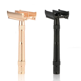 Butterfly Open Safety razor Gold Color Plastic Free Men's Shaving razor Good Quality Zinc Alloy Handle
